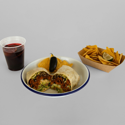 Burrito Vegan Chili Menü (leicht scharf)