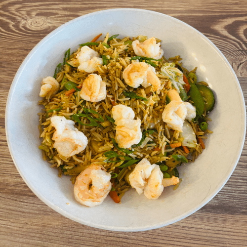 Gebratener Reis mit Gambas