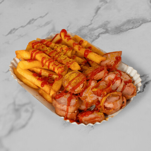 Currywurst mit Pommes frites