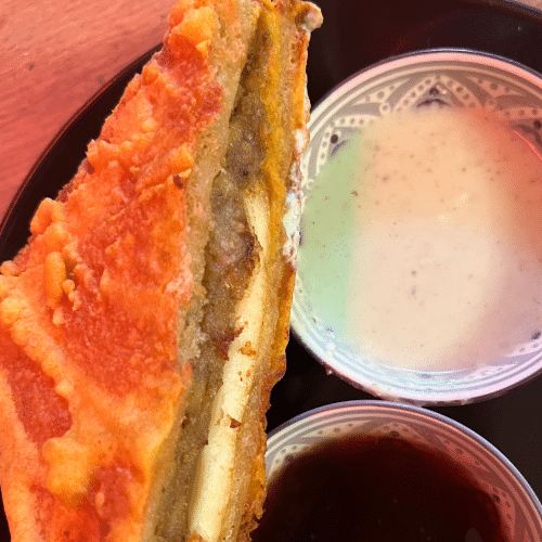 Mittagsmenü - Toast-Käse-Kartoffel Pakora