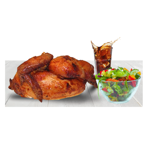 M3 Halbes Hähnchen mit Salat und Getränk (Getränk nach Wahl)