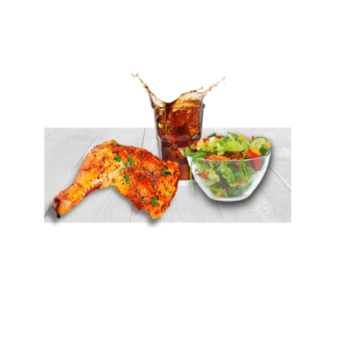 M7 Hähnchenkeule mit Salat und Getränk (Getränk nach Wahl)