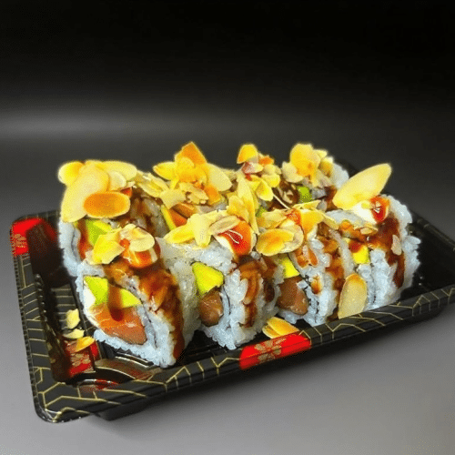 Sp 6. Lachs-Mandel Spezial Roll (8 Stk.)