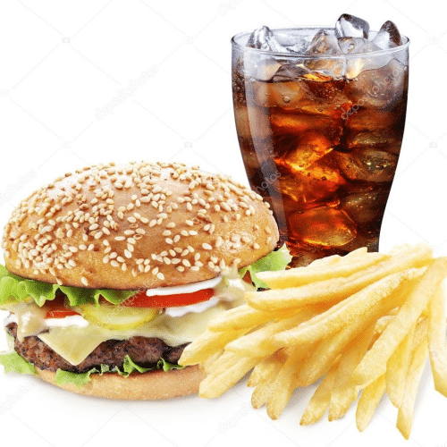 Hamburger Menü (Pommes, Getränk)