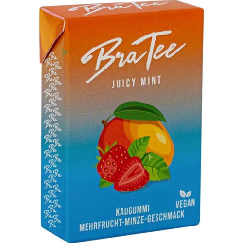 BraTee Juicy Mint Kaugummi Mehrfrucht-Minze-Geschmack 23.5g