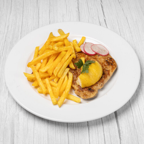 Schnitzel Wiener Art - mit Pommes frittes