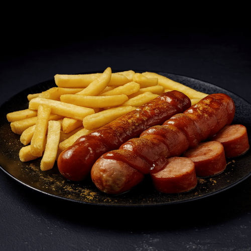 Currywurst mit Pommes frites