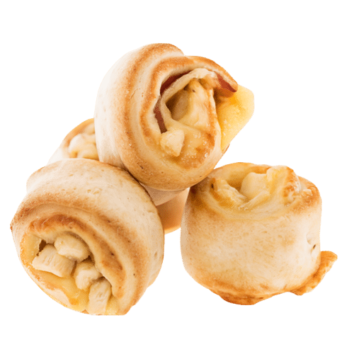 Gefüllte Pizzabrötchen Putenfleisch und Käse