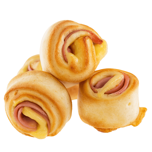 Gefüllte Pizzabrötchen Schinken und Käse