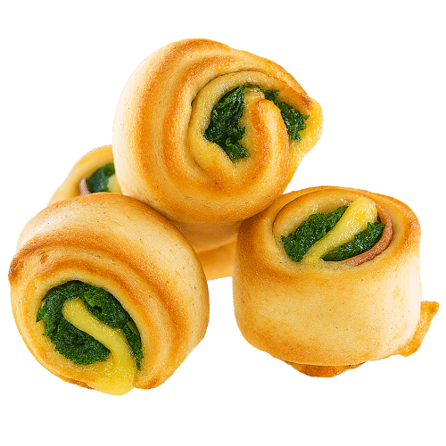 Gefüllte Pizzabrötchen Spinat und Käse