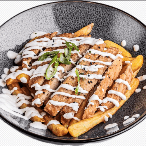 Fritten + loaded NoChickn