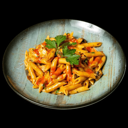 Makkaroni mit Champignons, Hähnchenbrust