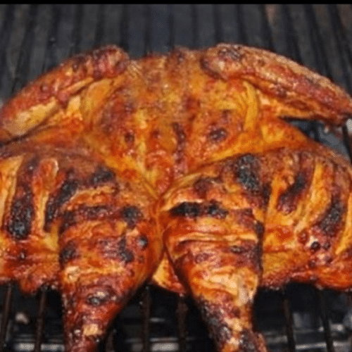 Halbes Hähnchen vom Holzkohlegrill