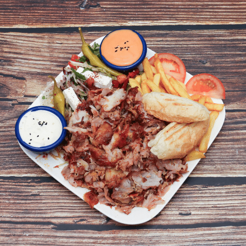 Hähnchen Teller mit extra Hähnchenfleisch-Drehspieß