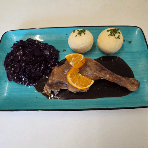Entenkeule Rotkohl Klösse