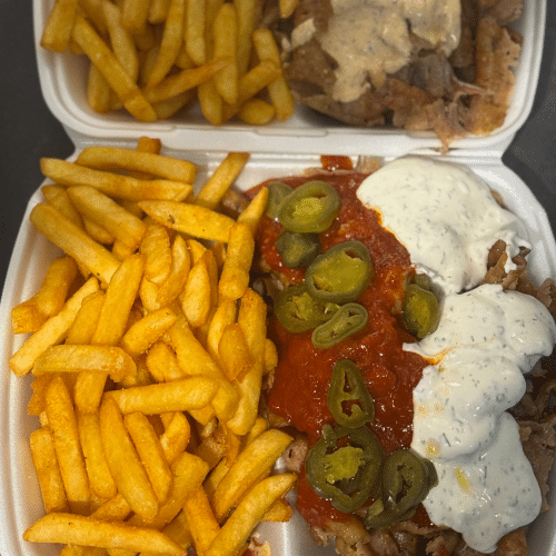 Döner Teller mit Pommes frites