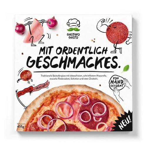 Gustavo Gusto Pizza Salami & Schinken 455g