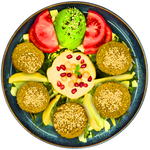 Falafel Hummus Avocado Teller (vegan)