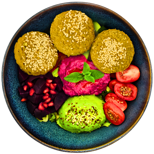 Falafel und Avocado (vegan)