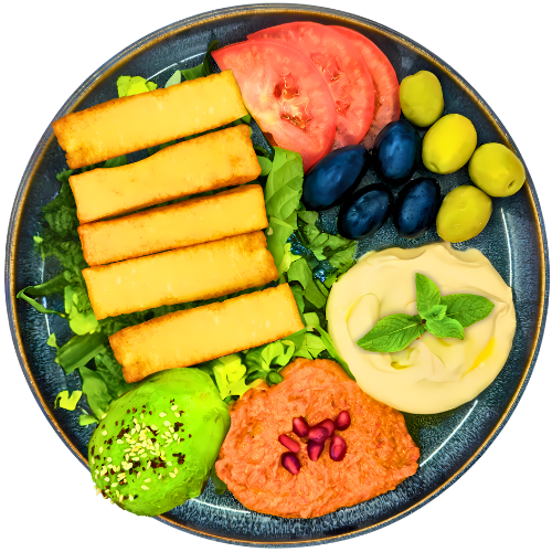 Halloumi Avocado Teller (vegetarisch)