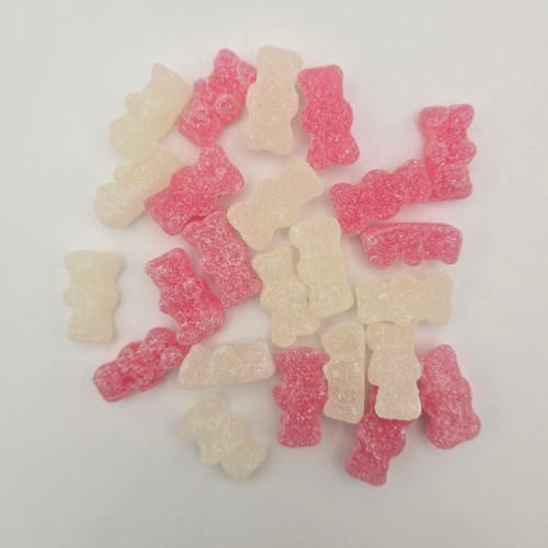 Vegan Pink and White Sugared Bears 100g