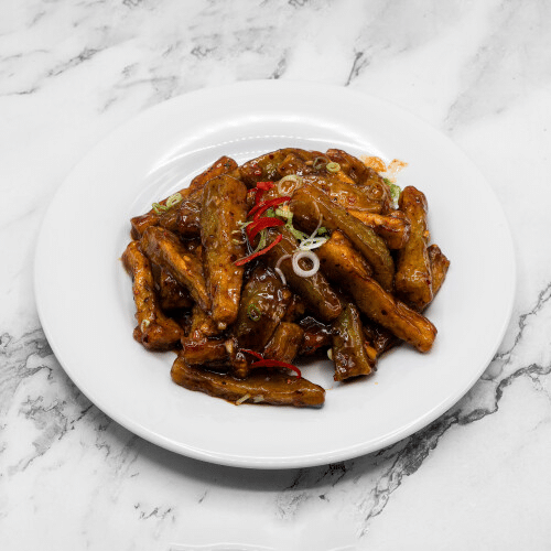Gebratene Aubergine nach Yu Xiang Art (leicht scharf)