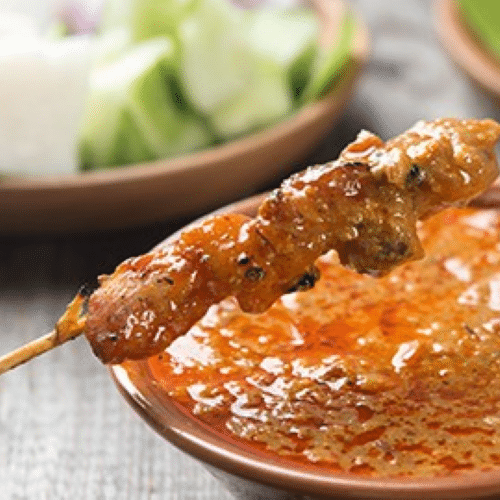 Hühnchen Satayspieß (2 Stück, scharf)