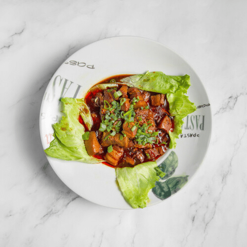 Frittierte Schweinefleisch-Würfel