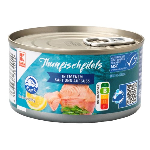 K-Classic Thunfischfilets in eigenem Saft 195g