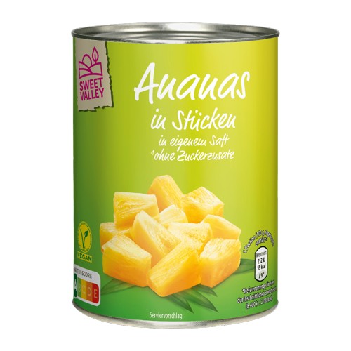 Sweet Valley Ananas in Stücken in eigenem Saft 560g