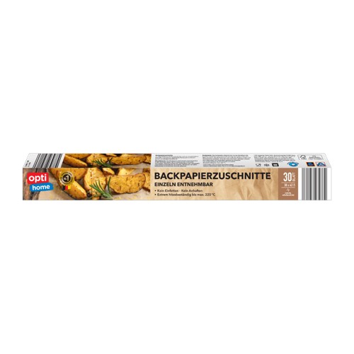 opti home Backpapierzuschnitte 30 Blatt 100g