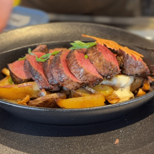 Pfanne mit Rindersteak
