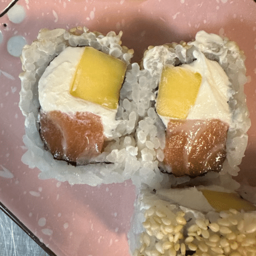 Lachs Mango Cheese Rolle