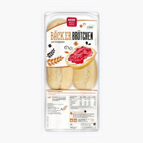 Rewe Beste Wahl Bäcker-Brötchen 6 Stk. 360g
