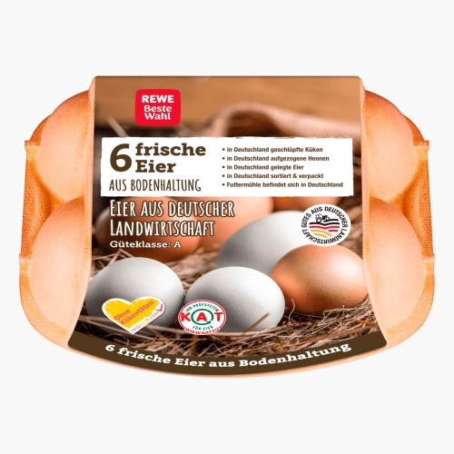 REWE Beste Wahl Eier Bodenhaltung Kl. S-L 6 Stück