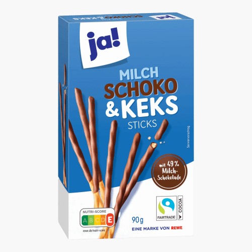 Ja! Milch Schoko & Keks Sticks 90g