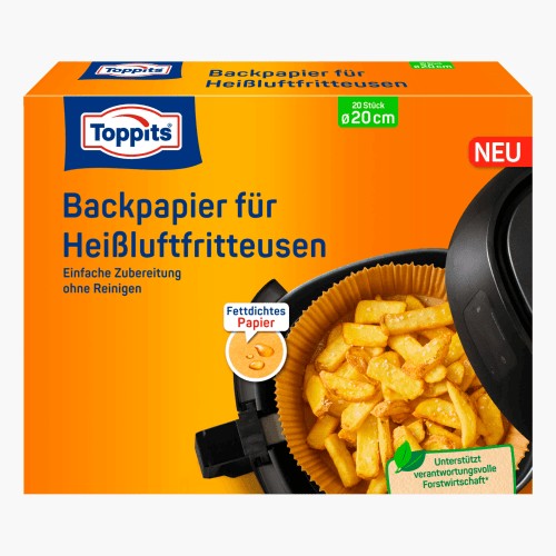 Toppits Backpapier für Heißluftfritteusen