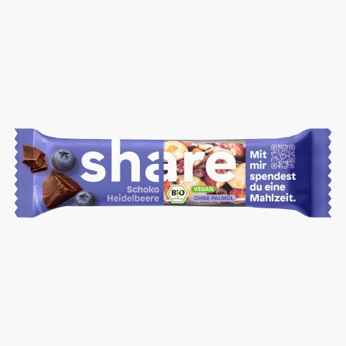 share Bio Nussriegel Schoko & Heidelbeere 35g