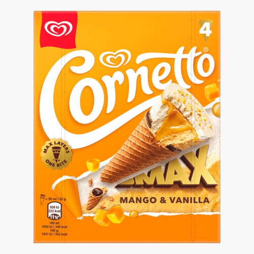 Langnese Cornetto Max Mango & Vanilla 360ml (4x90ml)