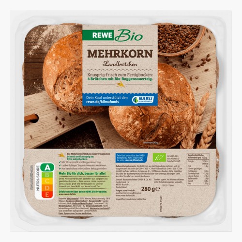 Rewe Bio Mehrkorn Landbrötchen 300g