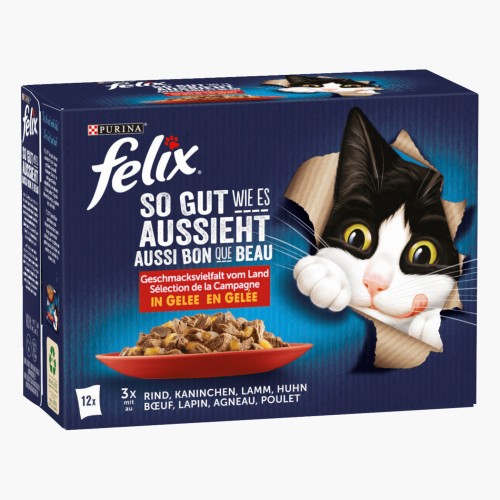 Purina Felix So gut wie es aussieht Geschmacksvielfalt vom Land in Gelee 12x85g