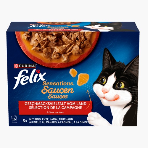 Purina Felix Sensations Soße Geschmacksvielfalt vom Land 12x85g