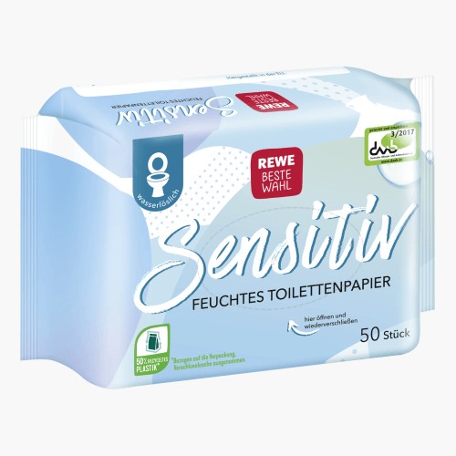 Rewe Beste Wahl Feuchtes Toilettenpapier Sensitiv 50 Stk.