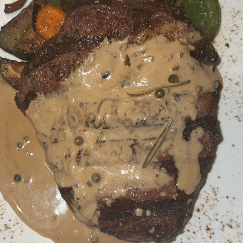 Rumpsteak mit Pfeffersauce