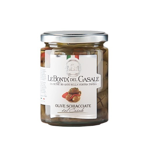 Grüne Schiacciate Oliven 150923