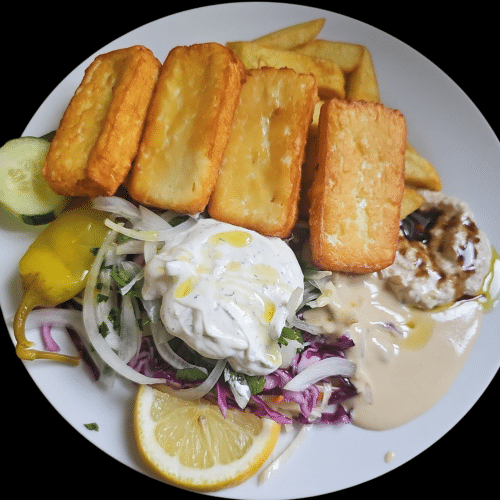 Halloumi Teller mit einer Beilage nach Wahl