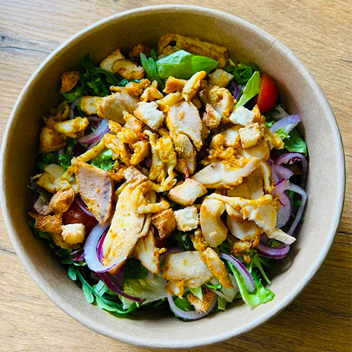 Chicken-Kebab Salat