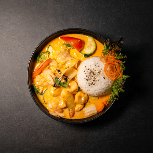 Shrimps und Tintenfisch