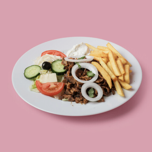 Gyrosteller mit Pommes frites