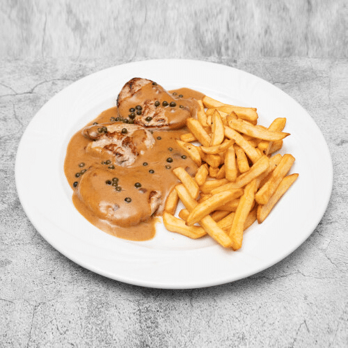 Schweinefilet mit Pfeffer-Rahmsauce